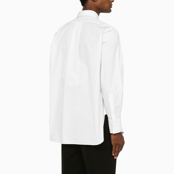 Burberry White Oversize Shirt With Ekd Embroidery - Picture 3 of 4